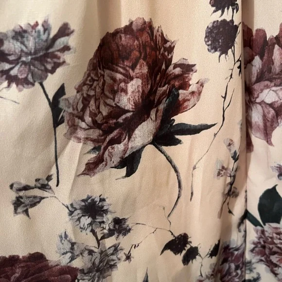 SHEIN Cream/Apricot and Purple Floral Dress - Picture 4 of 5